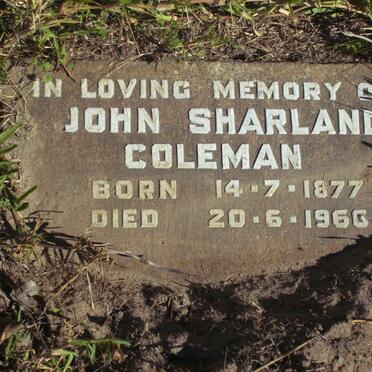 COLEMAN John Sharland 1877-1960