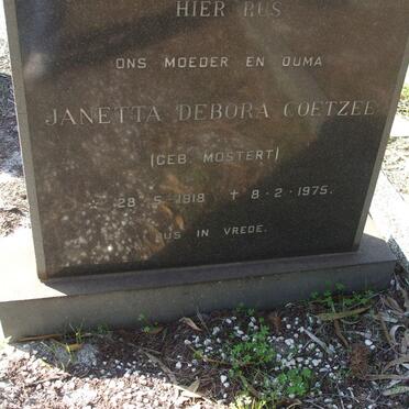 COETZEE Janetta Debora nee MOSTERT 1918-1975