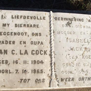 COCK Jan C., la 1904-1965 :: JACKSON Isabella nee KOEN 1894-1976