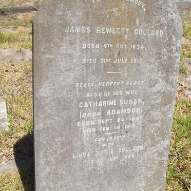 COLLARD James Hewlett  1834-1912 &amp; Catherine Susan ADAMSON 1837-1919 :: COLLARD Linda Maria -1948