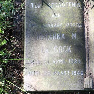 COCK Johanna M., la 1924-1946