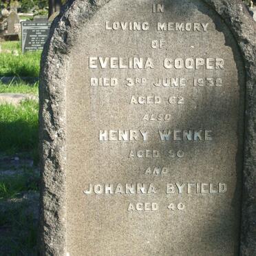 COOPER Evelina -1938:: WENKE Henry ?:: BYFIELD Johanna ? 