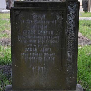 COOPER William Henry 1866-1938 &amp; Sarah Janet 1866-1942