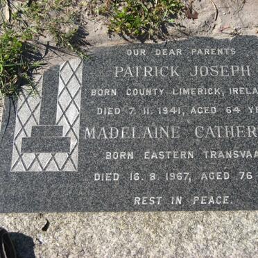 COLLOPY Patrick Joseph -1941 &amp; Madelaine Catherine -1967