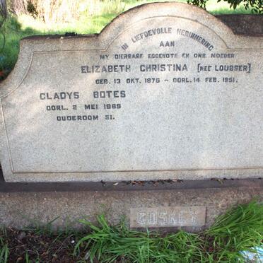 COSKEY Elizabeth Christina nee LOUBSER 1876-1951 :: BOTES Gladys -1969