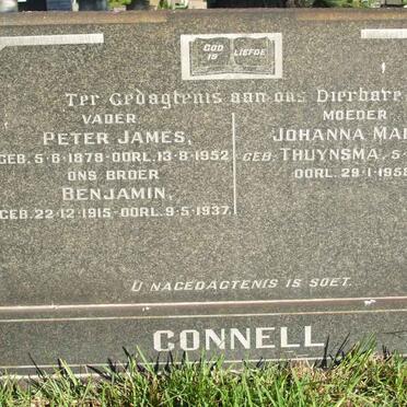 CONNELL Peter James 1878-1952 &amp; Johanna Maria THUYNSMA 1882-1958 :: CONNELL Benjamin 1915-1937
