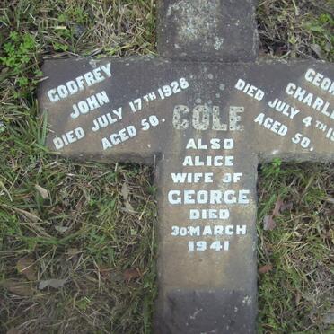 COLE Godfrey John -1928 :: COLE George Charles -1930 &amp; Alice -1941