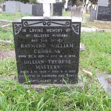 COMBRINK Raymond William 1930-1974 :: MASTERS Gillian Therese nee COMBRINK 1959-1997