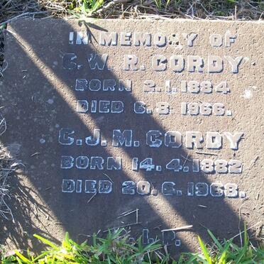 CORDY C.W.R. 1884-1966 &amp; C.J.M. 1882-1968
