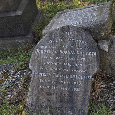 COETZEE Frederick Christiaan 1872-1939 &amp; Dorothea Sophia 1870-1939 :: COETZEE Victor Herbert 1907-1981 :: DIXON James 1906-1