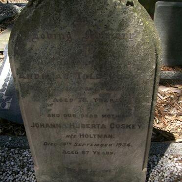 COSKEY Andreas Toll -1899 - Johanna Huberta HOLTMAN -1934