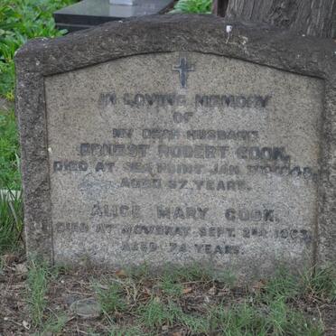 COOK Ernest Robert -1948 &amp; Alice Mary -1963