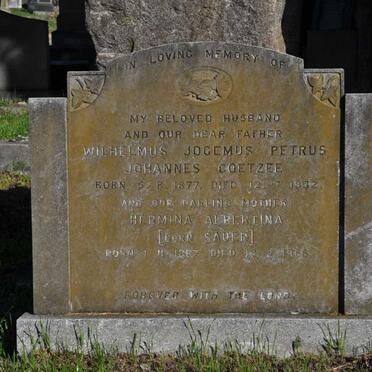 COETZEE Wilhelmus Jogemus Petrus Johannes 1877-1932 &amp; Hermina Albertina SAUER 1887-1966