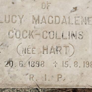 COCK-COLLINS Lucy Magdalene nee HART 1898-1981