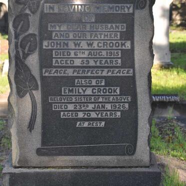 CROOK John W.W. -1915 :: CROOK Emily -1926