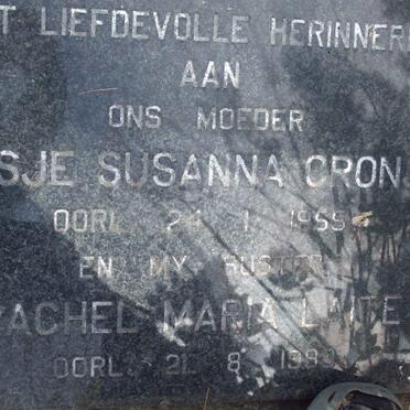 CRONJE Elsje Susanna -1955 :: LAITE Rachel Maria -1993