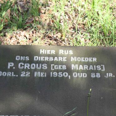 CROUS P. nee MARAIS -1950