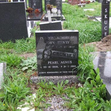 CROWLEY John Henry -1986 &amp; Pearl Agnus 1909-1989