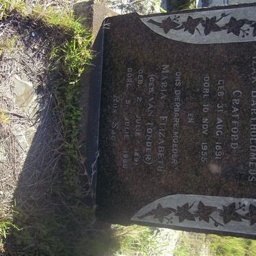 CRAFFORD Izak Bartholomeus 1891-1955 &amp; Maria Elizabeth VAN TONDER 1891-1966