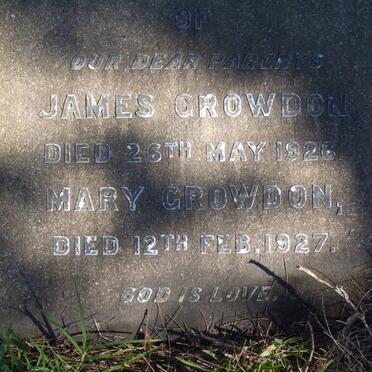 CROWDON James -1926 &amp; Mary -1927