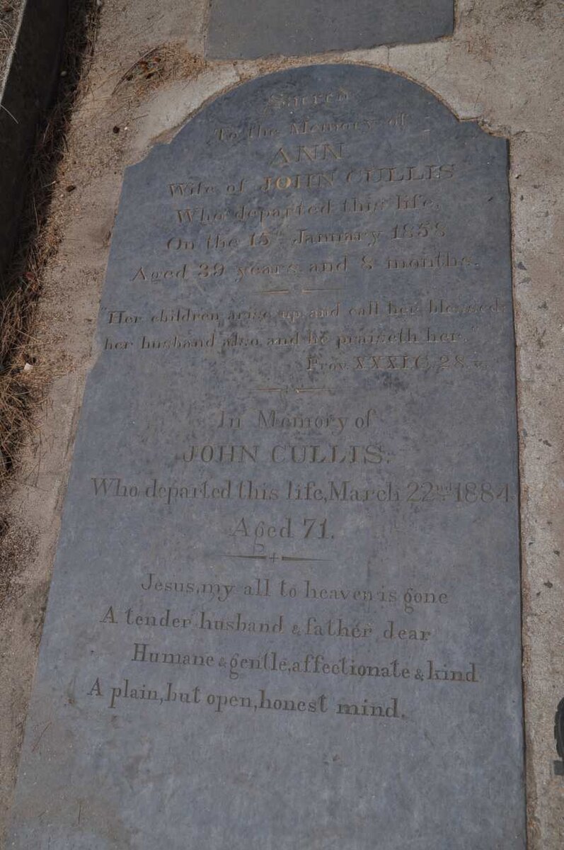 CULLIS John -1884 &amp; Ann -1858