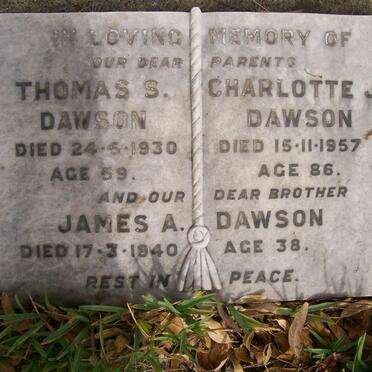 DAWSON Thomas S. -1930 &amp; Charlotte J. -1957 :: DAWSON James A.  -1940