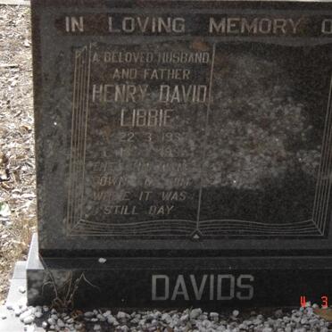 DAVIDS Henry David Libby 1937-1991