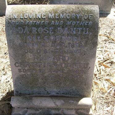 DANTU Richard Christian 1869-1940 &amp; Ada Rose GORDON 1872-1933