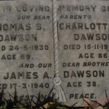 DAWSON Thomas S. -1930 &amp; Charlotte J. -1957 :: DAWSON James A. -1940