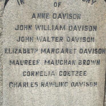 DAVISON Anne :: DAVISON John William :: DAVISON John Walter :: DAVISON Elizabeth Margaret :: DAVISON Charles Rawling