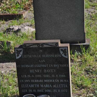 DAVEY Henry 1886-1966 &amp; Elizabeth Maria Alletta 1893-1977