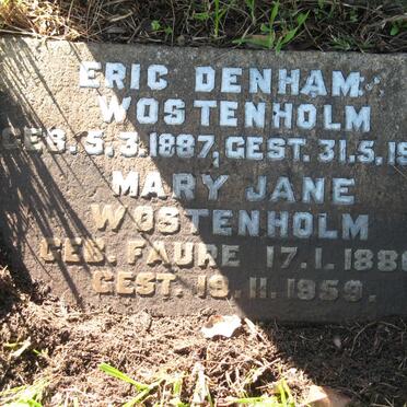 DANIEL Jeanette nee PINKUS 1819-1916 :: WOSTENHOLM Eric Denham 1887-1963 &amp; Mary Jane FAURE 1880-1959