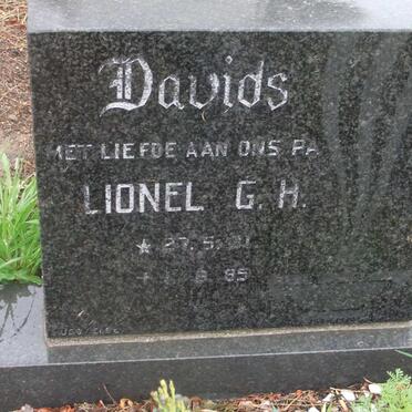 DAVIDS Lionel G.H. 1931-1985