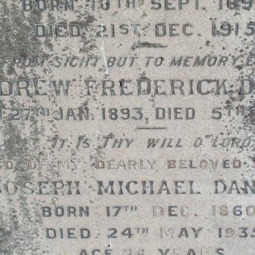 DANIELS Joseph Michael 1860-1935 
