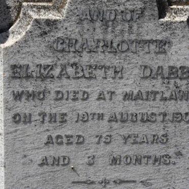 DABBS Charlotte Elizabeth -1900