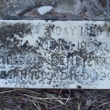 DAY P. -1898 :: DAY Maria ? -190? :: DAY Mildred Henrietta 1899-1906