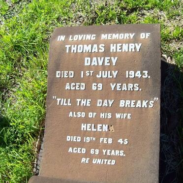 DAVEY Thomas Henry -1943 &amp; Helena -1945