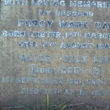 DAY Percy Ware 1871-1953 &amp; Alice Emily COOPER 1881-1968