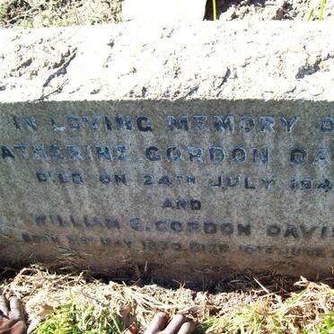 DAVIS William E. Gordon ??-1947 &amp; Katherine Gordon -1942