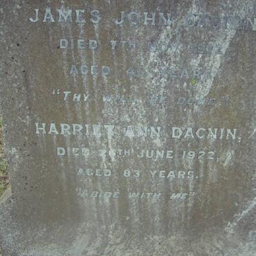 DAGNIN James John -1912 :: DAGNIN Harriet Ann -1922
