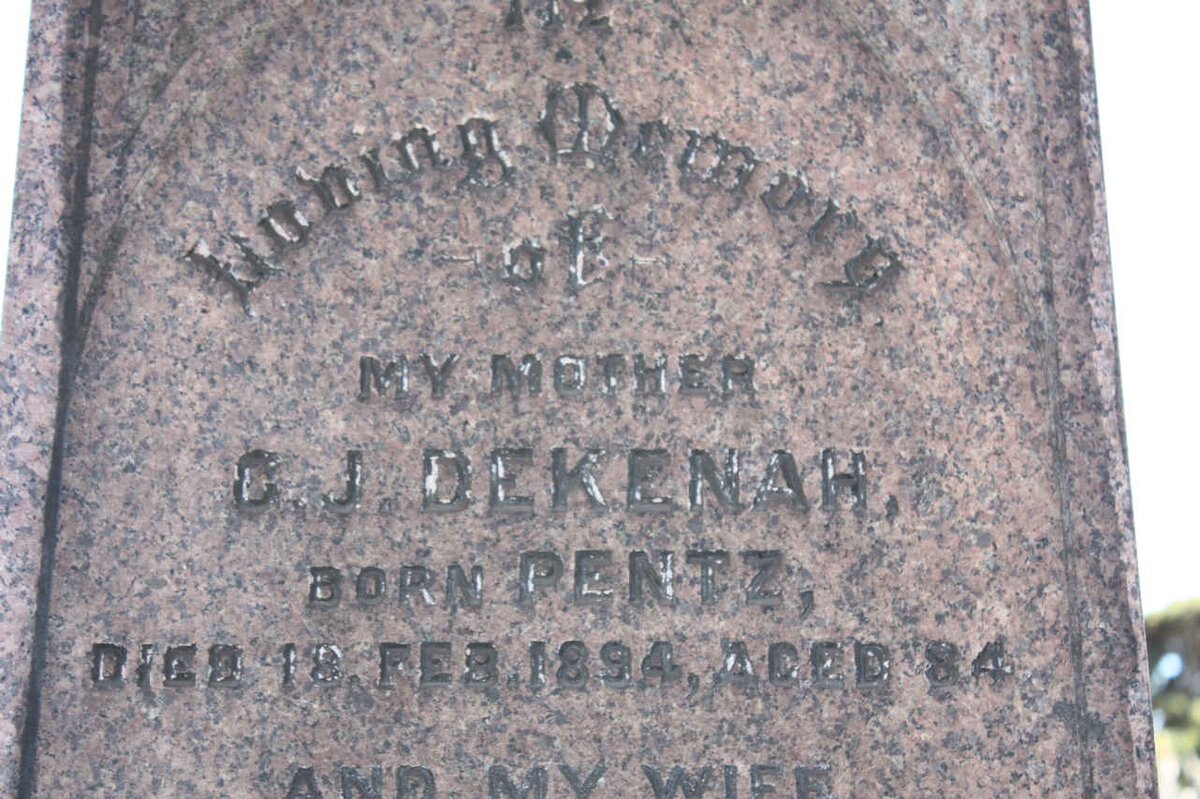 DEKENAH G.J. nee PENTZ  -1894