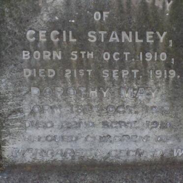 DEW Cecil Stanley 1910-1919 :: DEW Dorothy May 1912-1919