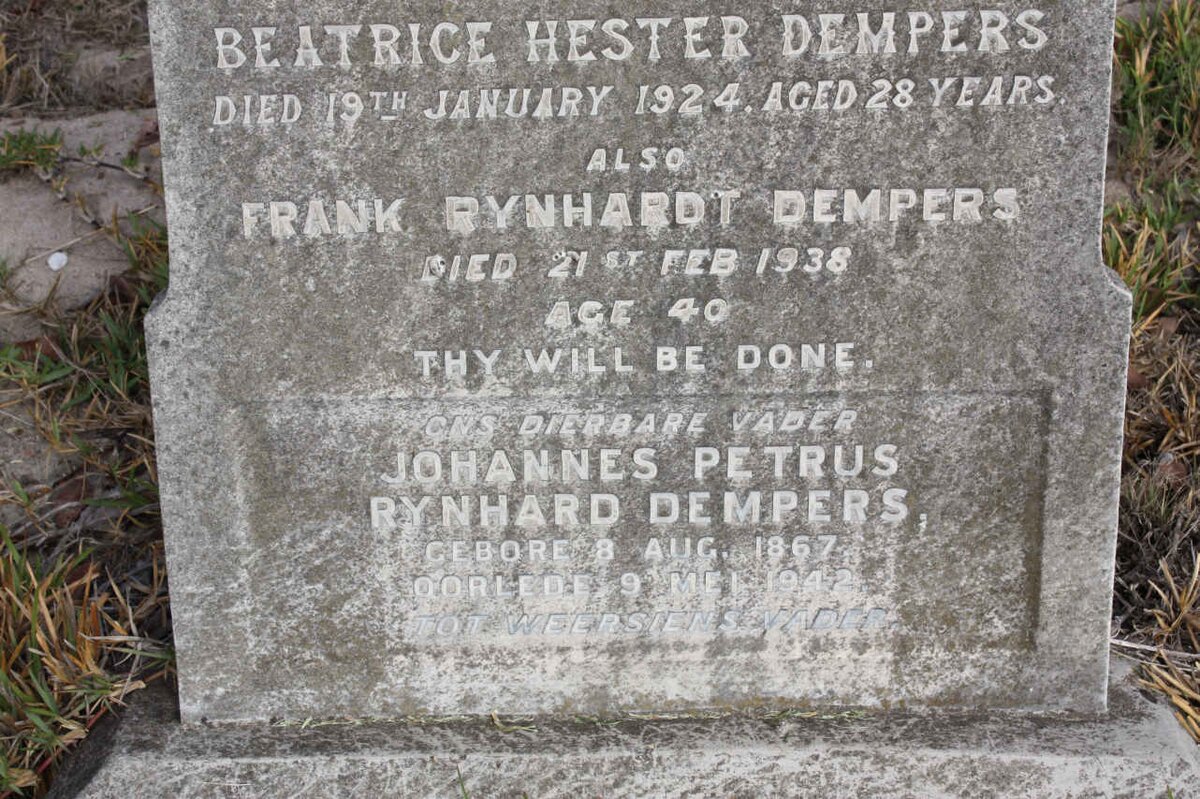 DEMPERS Johannes Petrus Rynhard 1867-1942 :: DEMPERS Frank Rynhart -1938