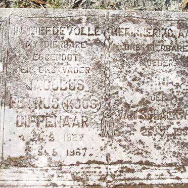 DIPPENAAR Jacobus Petrus 1927-1987 &amp; Anna VAN SCHALKWYK 1933-