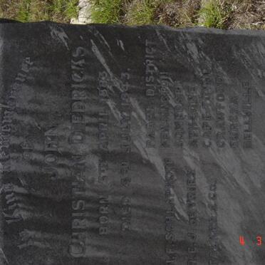 DIEDERICKS John Christian 1883-1943