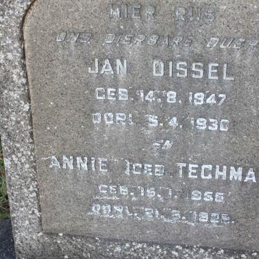 DISSEL Jan 1847-1930 &amp; Annie TECHMAN 1855-1922