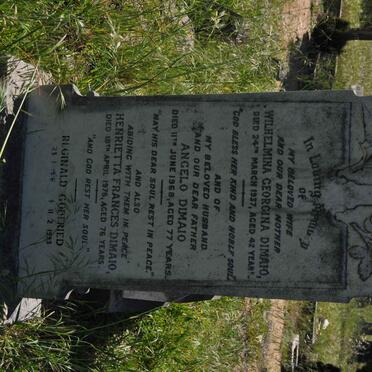 DIMAIO Angelo -1968 &amp; Wilhelmina Georgina -1937 :: DIMAIO Henrietta Frances -1976 :: DIMAIO Reginald Godfried 1916-1993