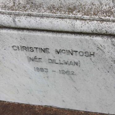 McINTOSH Christine nee DILLMAN 1893-1962