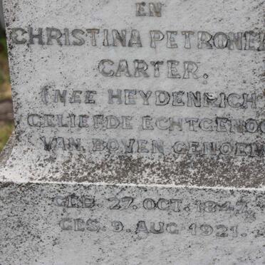 CARTER Christina Petronella nee HEYDENRICH 1847-1921