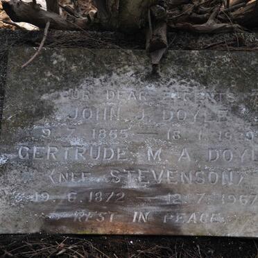 DOYLE John J. 1865-1929 &amp; Gertrude M.A. STEVENSON 1872-1967